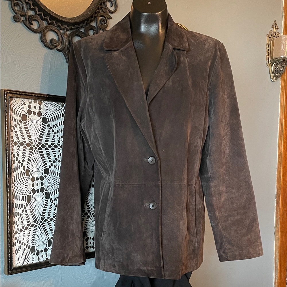 Elegant Dark Brown leather Blazer
